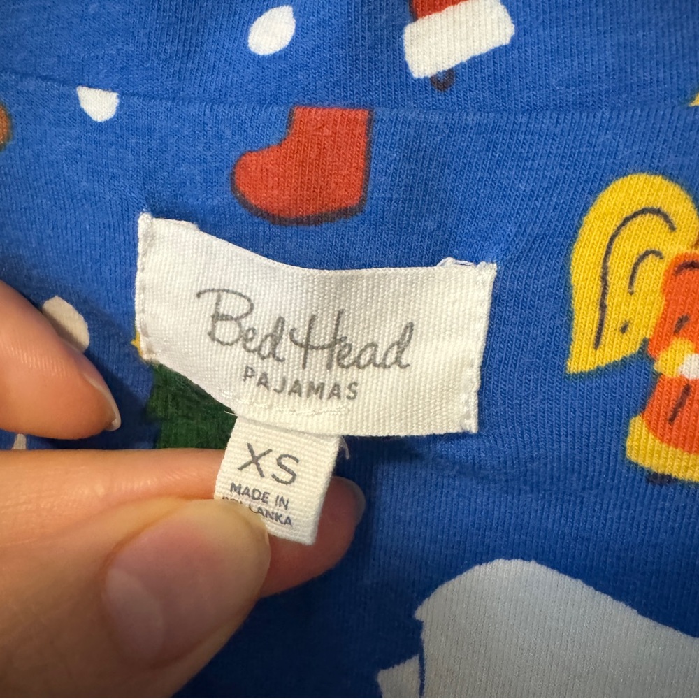 BedHead Traditional Christmas Blue Pajama Set XS - Picture 7 of 11